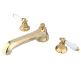 Metropolitan Two-Handle 3-Hole Deck Mount Roman Tub Faucet, Polished Brass