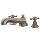 Metropolitan Two-Handle 3-Hole Deck Mount Roman Tub Faucet, Brushed Nickel