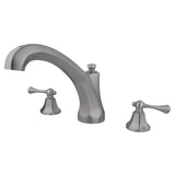 Vintage Two-Handle 3-Hole Deck Mount Roman Tub Faucet, Brushed Nickel