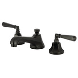 Metropolitan Two-Handle 3-Hole Deck Mount Widespread Bathroom Faucet with Brass Pop-Up (KS446), Matte Black