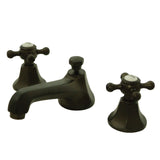 Metropolitan Two-Handle 3-Hole Deck Mount Widespread Bathroom Faucet with Brass Pop-Up (KS446), Oil Rubbed Bronze