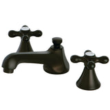 Two-Handle 3-Hole Deck Mount Widespread Bathroom Faucet with Brass Pop-Up, Oil Rubbed Bronze
