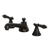 Two-Handle 3-Hole Deck Mount Widespread Bathroom Faucet with Brass Pop-Up, Oil Rubbed Bronze