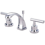 Manhattan Two-Handle 3-Hole Deck Mount Widespread Bathroom Faucet with Brass Pop-Up, Polished Chrome
