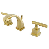 Claremont Two-Handle 3-Hole Deck Mount Widespread Bathroom Faucet with Brass Pop-Up, Polished Brass