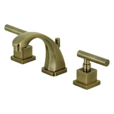 Claremont Two-Handle 3-Hole Deck Mount Widespread Bathroom Faucet with Brass Pop-Up, Antique Brass