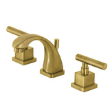 Claremont Two-Handle 3-Hole Deck Mount Widespread Bathroom Faucet with Brass Pop-Up, Brushed Brass