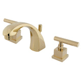 Claremont Two-Handle 3-Hole Deck Mount Widespread Bathroom Faucet with Brass Pop-Up, Polished Brass