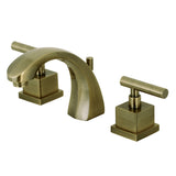 Claremont Two-Handle 3-Hole Deck Mount Widespread Bathroom Faucet with Brass Pop-Up, Antique Brass