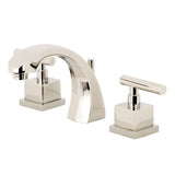 Claremont Two-Handle 3-Hole Deck Mount Widespread Bathroom Faucet with Brass Pop-Up, Polished Nickel