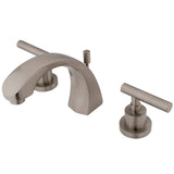 Manhattan Two-Handle 3-Hole Deck Mount Widespread Bathroom Faucet with Brass Pop-Up, Brushed Nickel