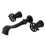 Belknap Two-Handle 3-Hole Wall Mount Tub Faucet, Matte Black