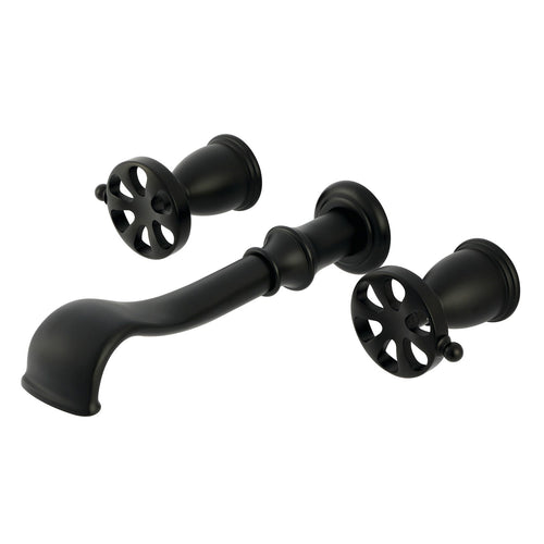 Belknap Two-Handle 3-Hole Wall Mount Tub Faucet, Matte Black