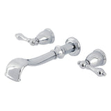 Two-Handle 3-Hole Wall Mount Tub Faucet, Polished Chrome