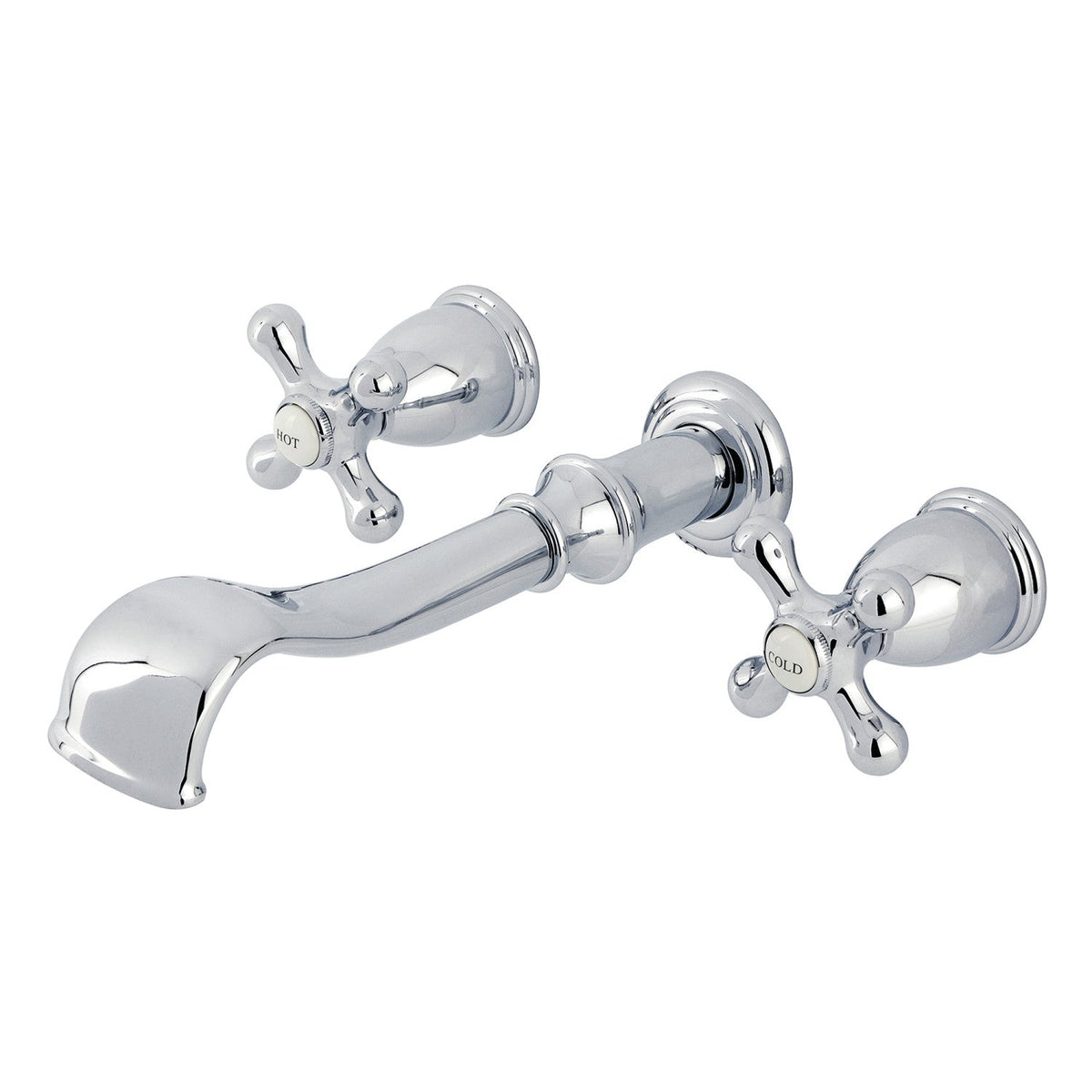 Two-Handle 3-Hole Wall Mount Tub Faucet, Polished Chrome