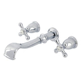 Two-Handle 3-Hole Wall Mount Tub Faucet, Polished Chrome