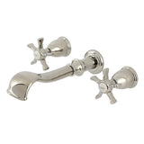 Hamilton Two-Handle 3-Hole Wall Mount Tub Faucet, Polished Nickel
