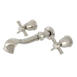 Millennium Two-Handle 3-Hole Wall Mount Tub Faucet, Polished Nickel