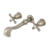 Two-Handle 3-Hole Wall Mount Tub Faucet, Brushed Nickel