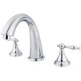 Royale Two-Handle 3-Hole Deck Mount Roman Tub Faucet, Polished Chrome
