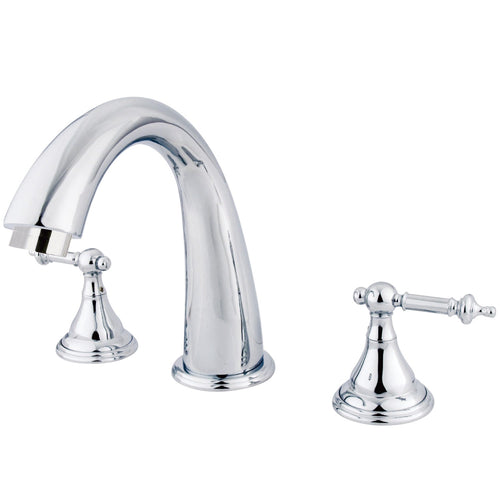 Royale Two-Handle 3-Hole Deck Mount Roman Tub Faucet, Polished Chrome