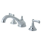 Royale Two-Handle 3-Hole Deck Mount Roman Tub Faucet, Polished Chrome