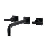 Manhattan Two-Handle 3-Hole Wall Mount Tub Faucet, Matte Black