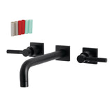 Kaiser Two-Handle 3-Hole Wall Mount Tub Faucet, Matte Black