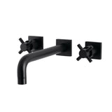 Concord Two-Handle 3-Hole Wall Mount Tub Faucet, Matte Black