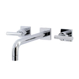Manhattan Two-Handle 3-Hole Wall Mount Tub Faucet, Polished Chrome