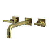 Manhattan Two-Handle 3-Hole Wall Mount Tub Faucet, Antique Brass