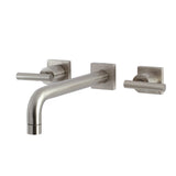 Manhattan Two-Handle 3-Hole Wall Mount Tub Faucet, Brushed Nickel