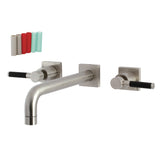 Kaiser Two-Handle 3-Hole Wall Mount Tub Faucet, Brushed Nickel