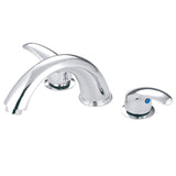 Two-Handle 3-Hole Deck Mount Roman Tub Faucet, Polished Chrome
