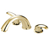 Two-Handle 3-Hole Deck Mount Roman Tub Faucet, Polished Brass