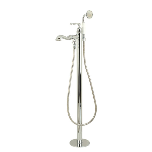 Royale Single-Handle 1-Hole Freestanding Tub Faucet with Hand Shower, Polished Chrome
