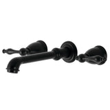 Naples Two-Handle 3-Hole Wall Mount Tub Faucet, Matte Black
