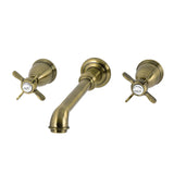 Essex Two-Handle 3-Hole Wall Mount Tub Faucet, Antique Brass