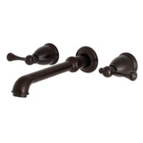 English Country Two-Handle 3-Hole Wall Mount Tub Faucet, Oil Rubbed Bronze