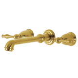 Naples Two-Handle 3-Hole Wall Mount Tub Faucet, Brushed Brass