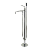 English Country Single-Handle 1-Hole Freestanding Tub Faucet with Hand Shower, Polished Chrome