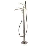 English Country Single-Handle 1-Hole Freestanding Tub Faucet with Hand Shower, Polished Nickel