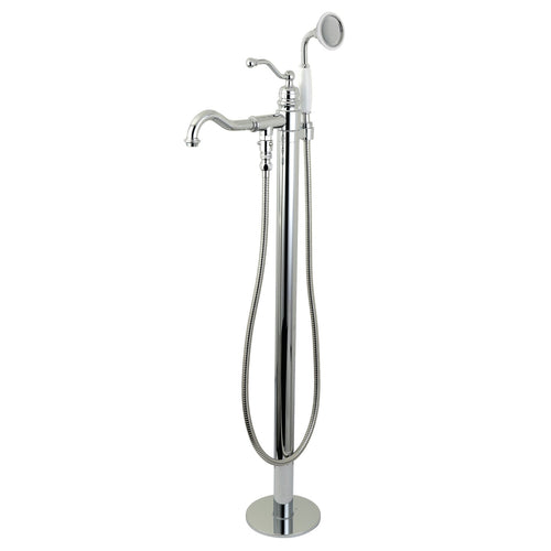English Country Single-Handle 1-Hole Freestanding Tub Faucet with Hand Shower, Polished Chrome
