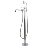 Paris Single-Handle 1-Hole Freestanding Tub Faucet with Hand Shower, Polished Chrome