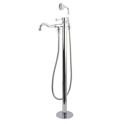 Paris Single-Handle 1-Hole Freestanding Tub Faucet with Hand Shower, Polished Chrome