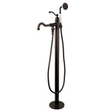 English Country Single-Handle 1-Hole Freestanding Tub Faucet with Hand Shower, Oil Rubbed Bronze