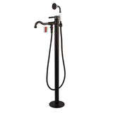 Kaiser Single-Handle 1-Hole Freestanding Tub Faucet with Hand Shower, Oil Rubbed Bronze