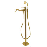 Paris Single-Handle 1-Hole Freestanding Tub Faucet with Hand Shower, Brushed Brass