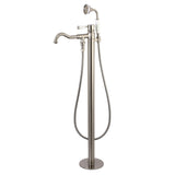 Paris Single-Handle 1-Hole Freestanding Tub Faucet with Hand Shower, Brushed Nickel