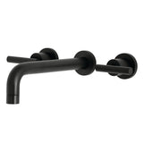 Manhattan Two-Handle 3-Hole Wall Mount Tub Faucet, Matte Black